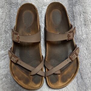 Mayari Birkenstock Brown Double-Strap Sandals